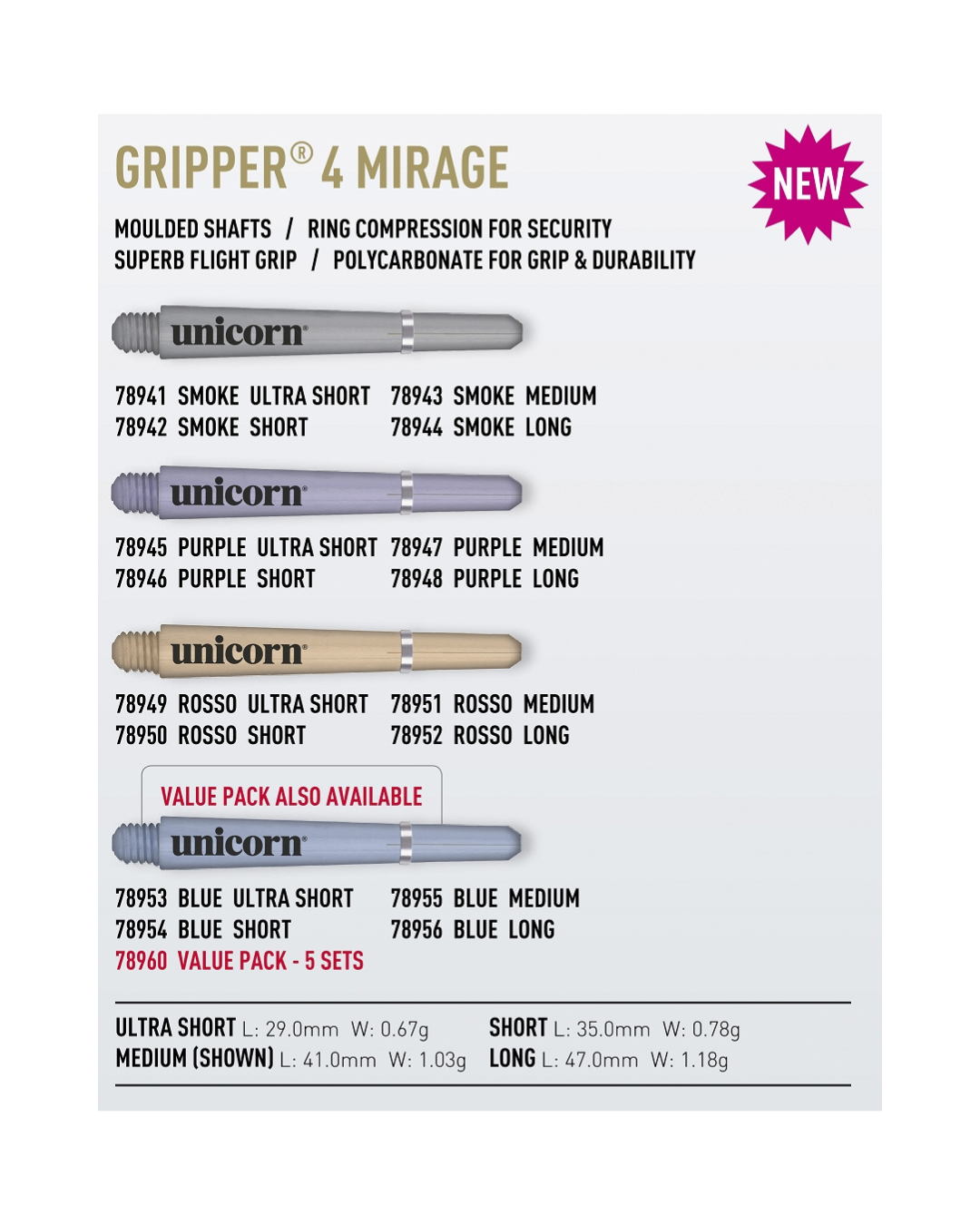 Unicorn Gripper 4 Mirage Shaft